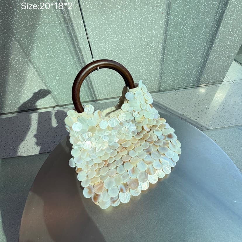 Hand-Sewn Beaded Mother-Of-Pearl Bag 2026 Spring/Summer New Model Socialite Evening Style Shell Bag Women's Handbag Shoulder Crossbody Bag