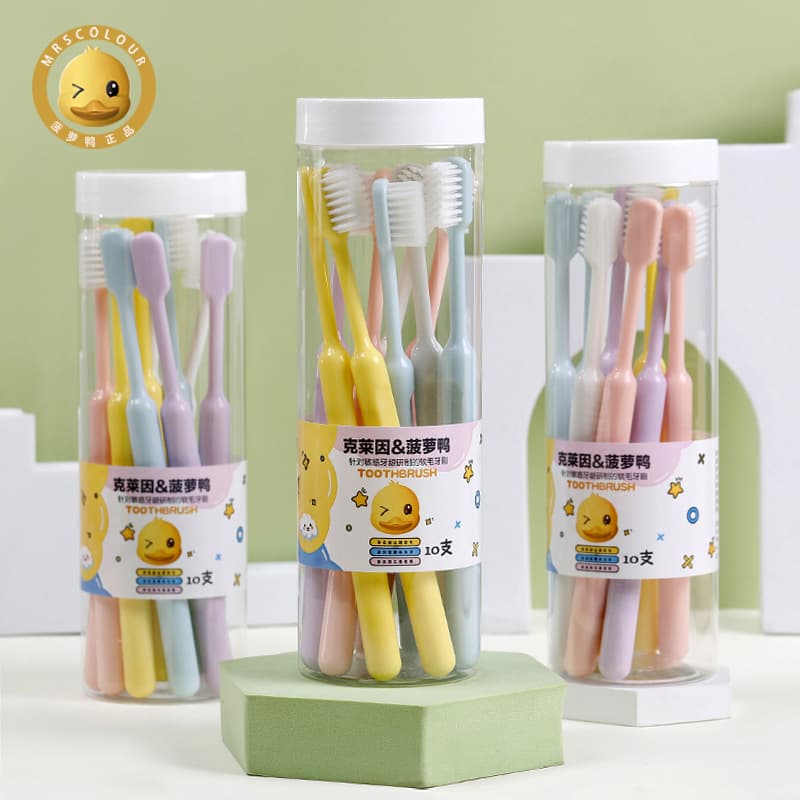 Genuine Pineapple Duck Smiley Candy Color Toothbrush 10/20 Pack Soft Bristle Adult Welfare Klein Macaron
