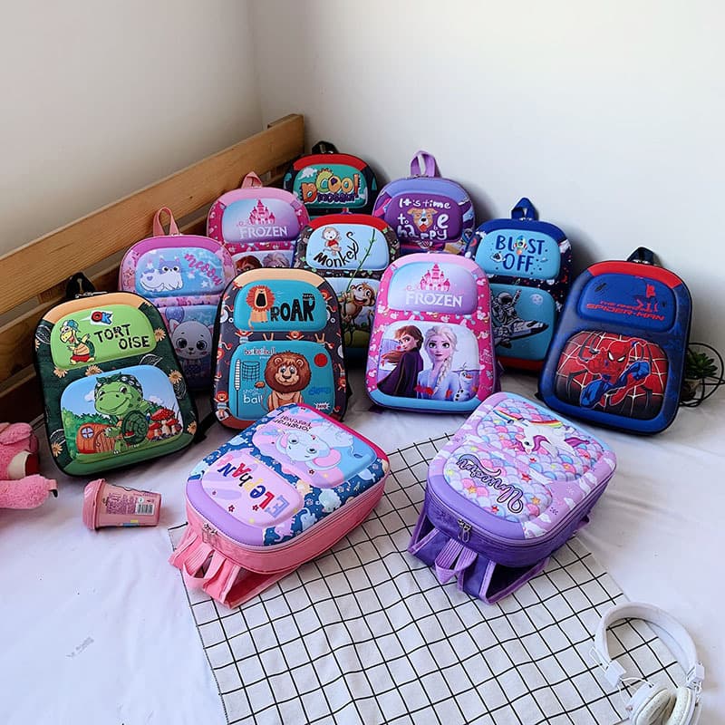 New Kindergarten Backpack for Elementary Students, Large Capacity Cartoon 3D Elsa Shoulder Bag, Korean Style, Wholesale for Export