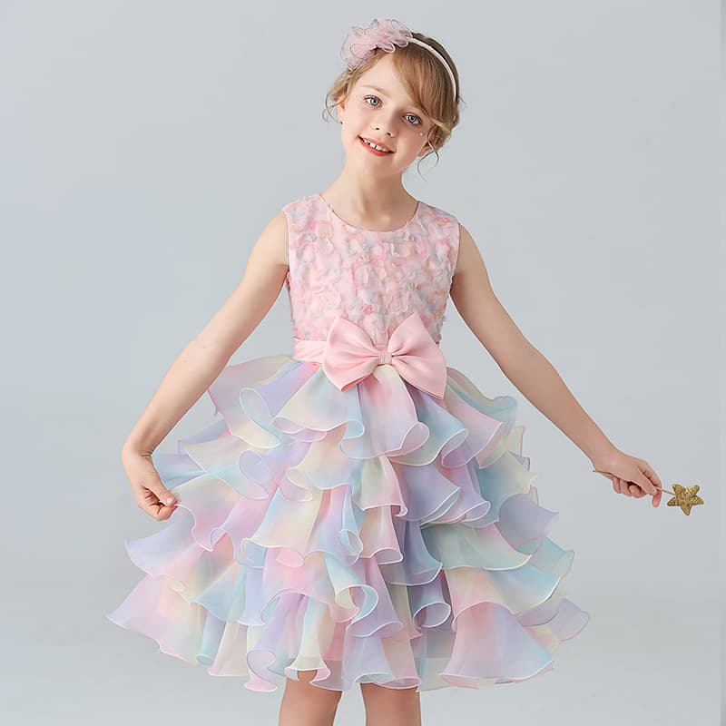 Girls Princess Dress for Older Children, Kids Wedding Gown, In-Stock Vest Cake Dress