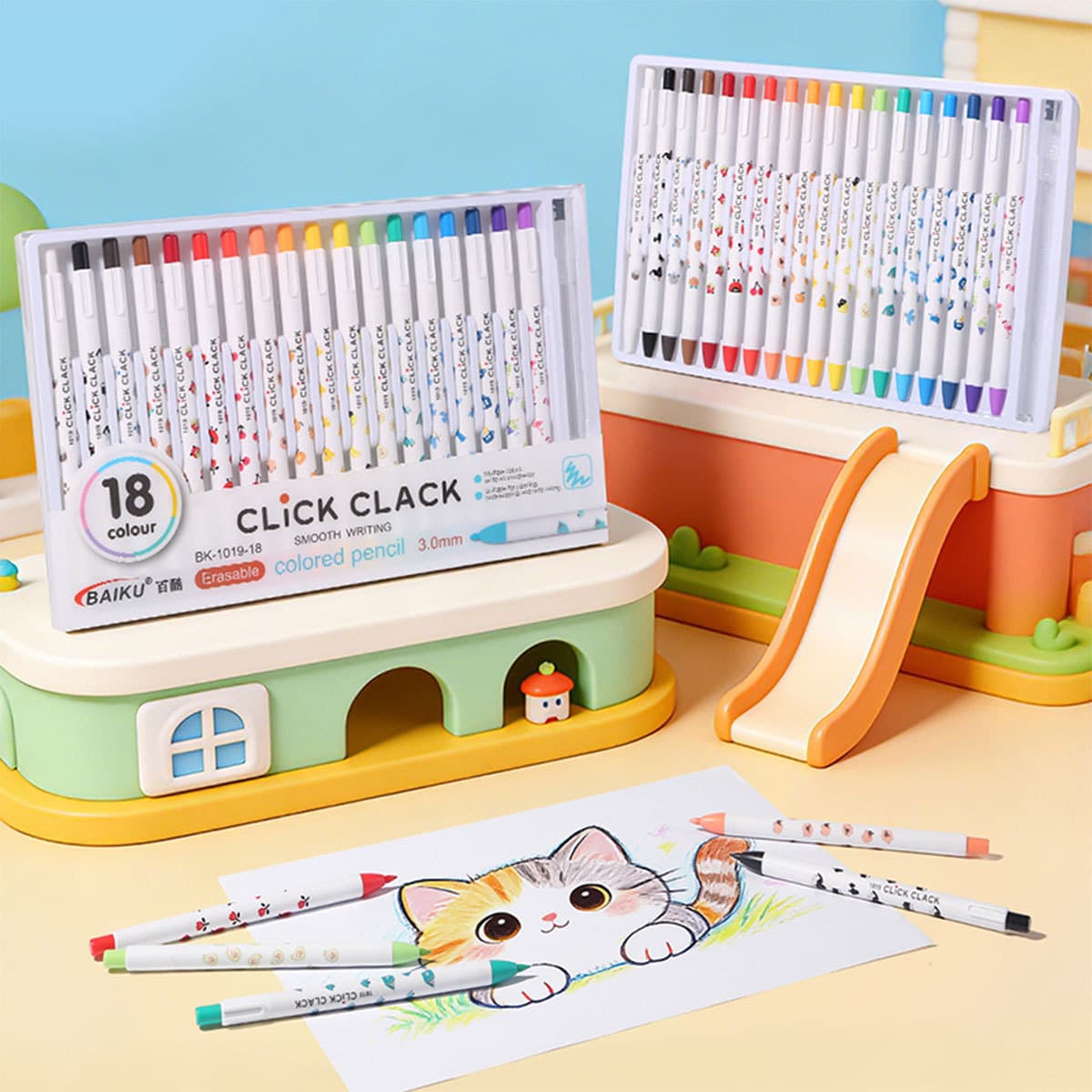 Cross-border supply of sharpening-free pencils, black technology, ink-free, eternal color rod pencils, painting, writing, erasable colored pencils