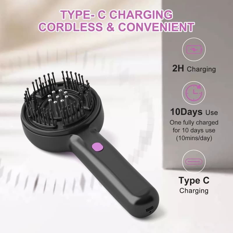 Cross-border New Amazon Electric Massage Comb Essence Application Hair Import Massage Electric Red Light Head