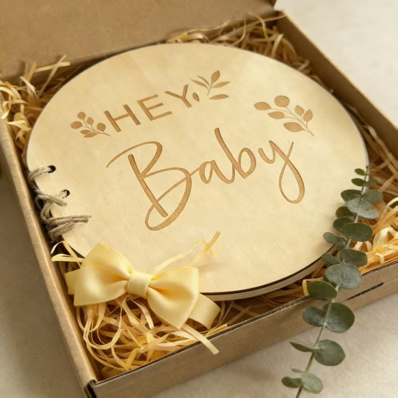 Cross-Border Hot-Selling Creative Baby Gift Guest Message Book Baptism Guestbook Photo Album Souvenir Wooden Leaf Style