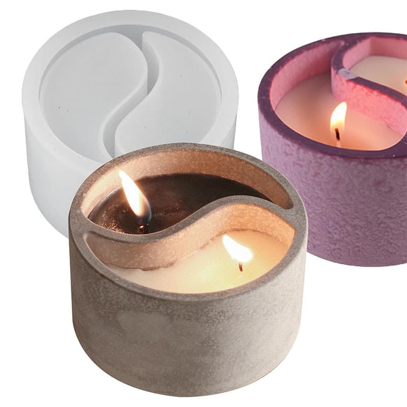 Tai Chi storage bowl silicone mold diy crystal drip glue round aromatherapy candle candlestick cup manufacturer ready stock