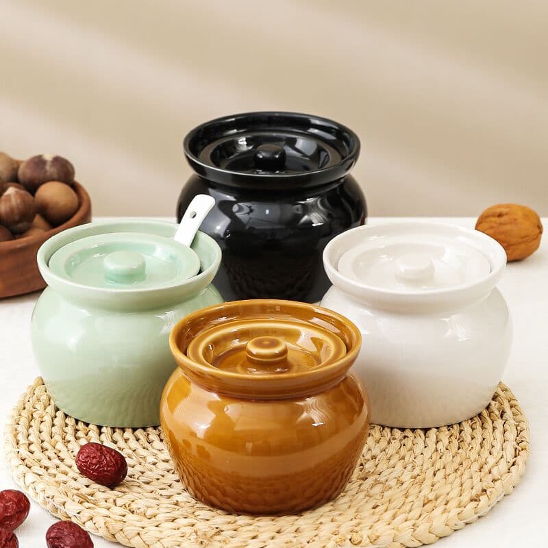 Crock pot simmering soup Shaxian snack commercial old-fashioned stew pot household ceramic stew pot with lid water-proof one-person steaming cup for soup