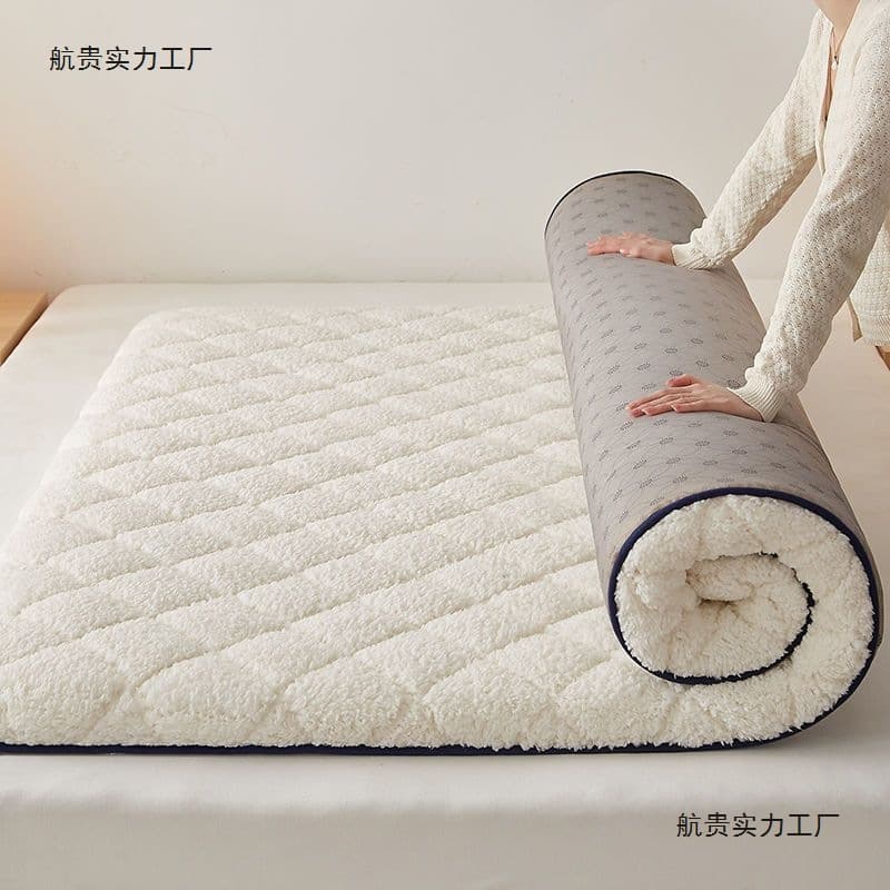 Lamb's wool mattress cushion home mattress winter thickened warm sponge mat tatami student dormitory single
