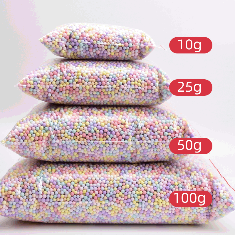 10g 25g 50g 100g Packaging Foam Balls Valentine's Gift Box Filling Slime Particles Macaron Floating Balls