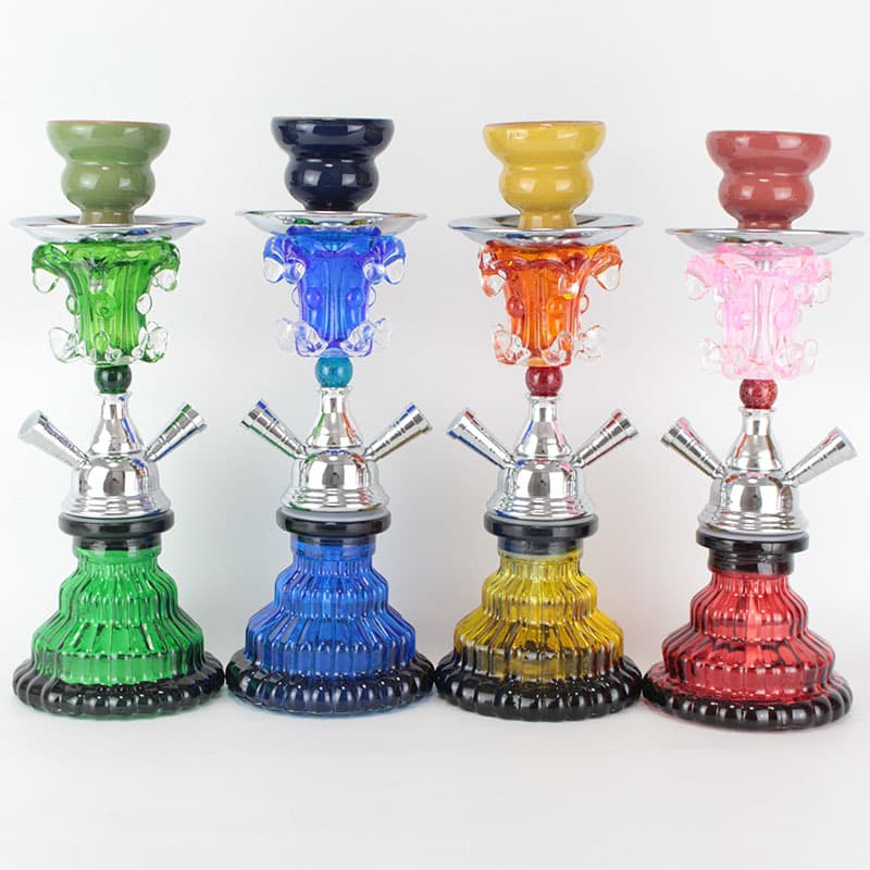 Cross-Border Popular Arabic Hookah Set, Mini Full Set, Multi-Color Glass Smoking Accessories, Portable Single-Tube Hookah Shisha