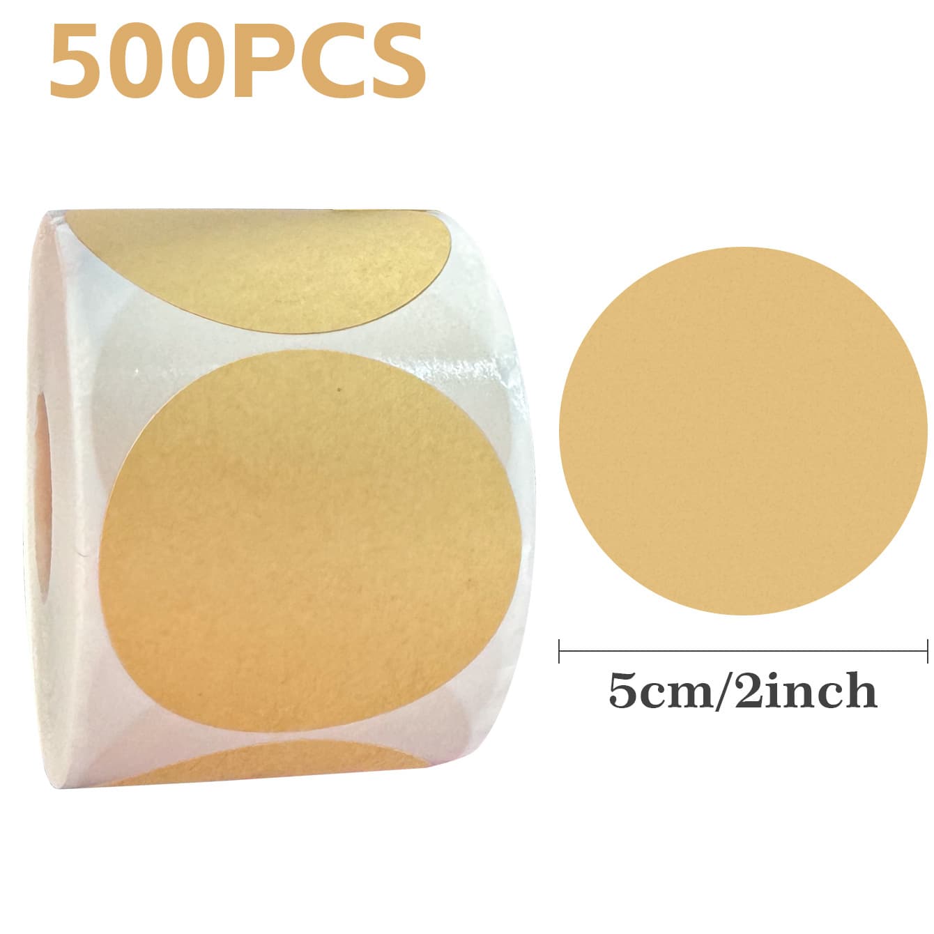500 Labels/Roll Kraft Paper Roll Sealing Stickers Craft Packaging Handmade Baking Labels