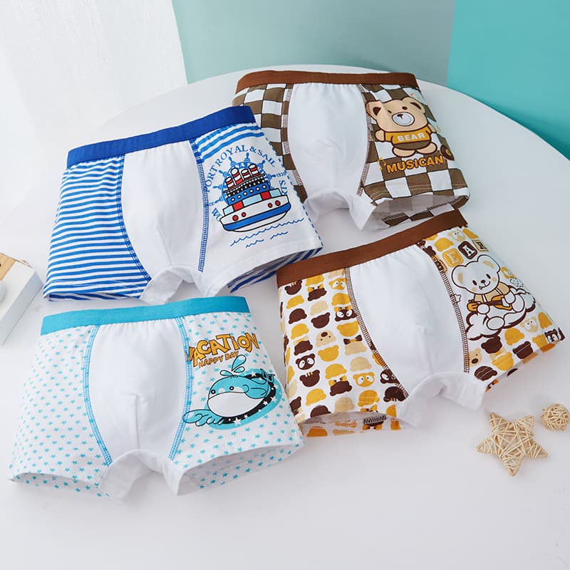 Boys Underwear, No Wedgie Flat Briefs, Cotton for Toddlers and Middle Kids, Ages 10-15, Triangle Briefs