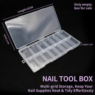 Wearable Nail Storage Box, Plastic Flip Lid Dustproof Display Case, Nail Art Packaging Box, Nail Tip Box Empty