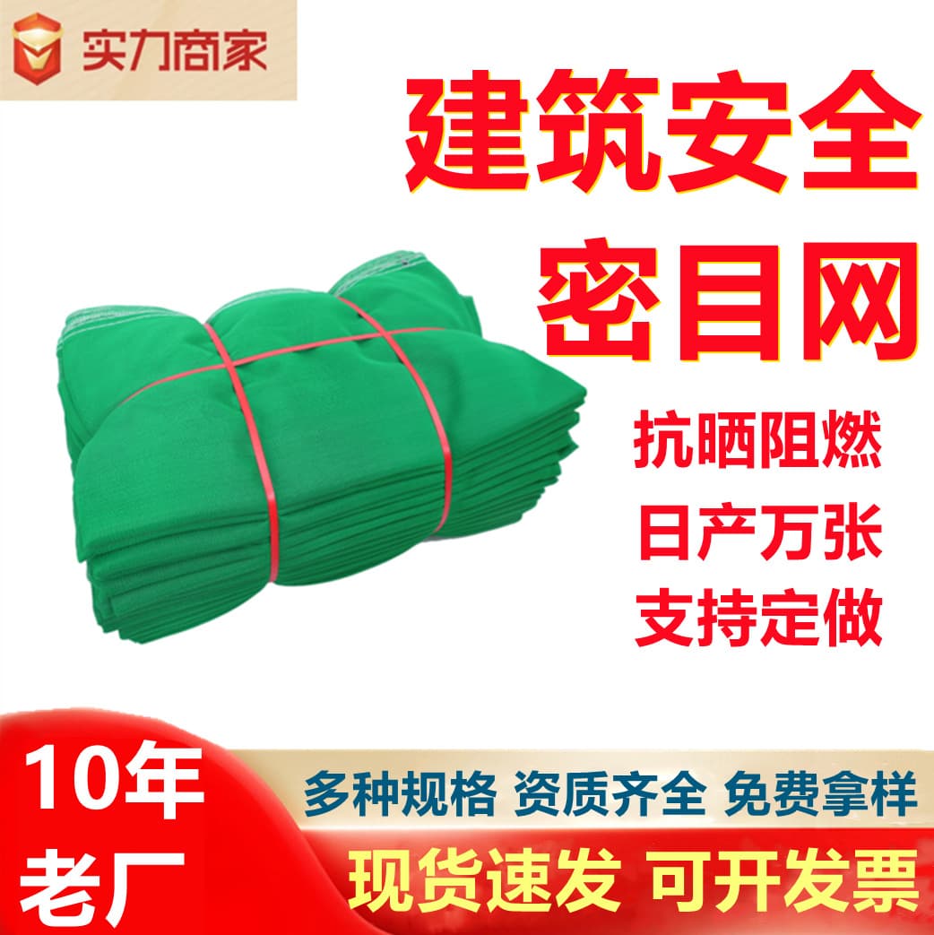 Construction Fine Mesh Net Site Scaffolding External Frame Flame Retardant Safety Net Protective Net Fine Mesh Type Green Dust Control Anti-Fall Net