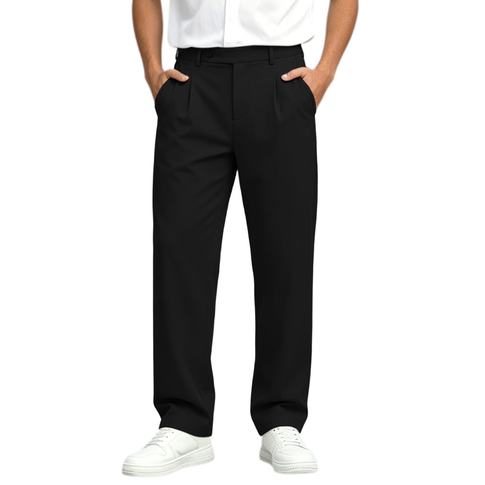Popular golf men's high-end solid color casual pants four seasons loose straight business formal trousers 2026 new