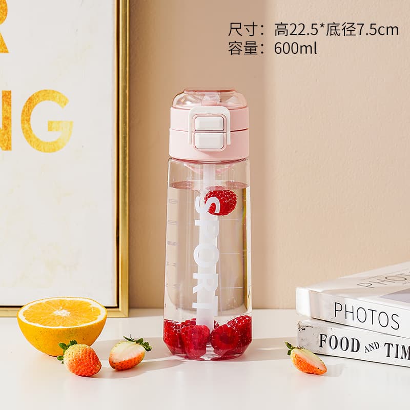 Large Capacity Plastic Kids Water Cup with Straw, High Temperature Resistant Outdoor Sports Bottle, Dual Drinking Spout, Portable for Sports