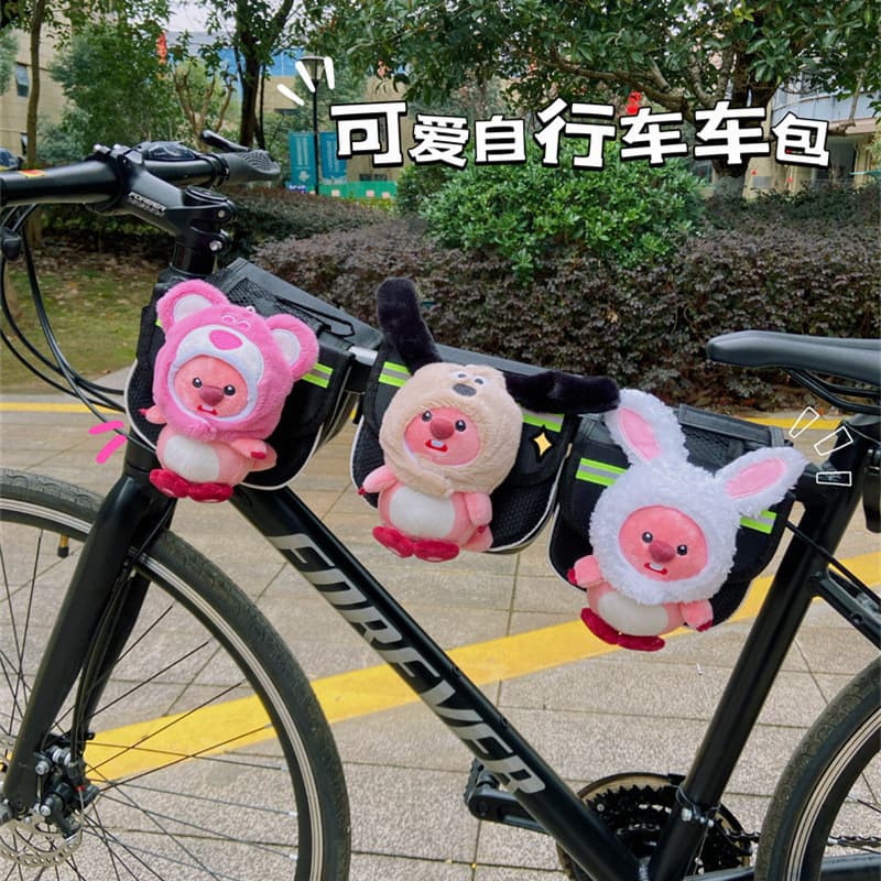 Little Beaver Ruby Bike Front Tube Bag Cute Top Tube Bag Universal for Mountain Bikes Road Bicycle