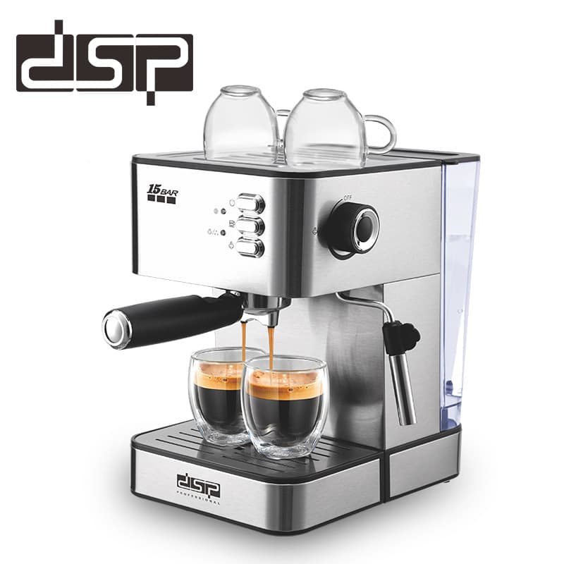 Compact Italian Style Semi-Automatic DSP Dan Song Home Use Coffee Machine Milk Frother European Standard Steam Coffee Maker