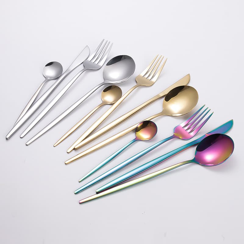 Stainless Steel Cutlery Ins Knife Fork Spoon Set Portuguese Western Tableware Hotel Steak Knife Dessert Spoon Fork Four Main Pieces