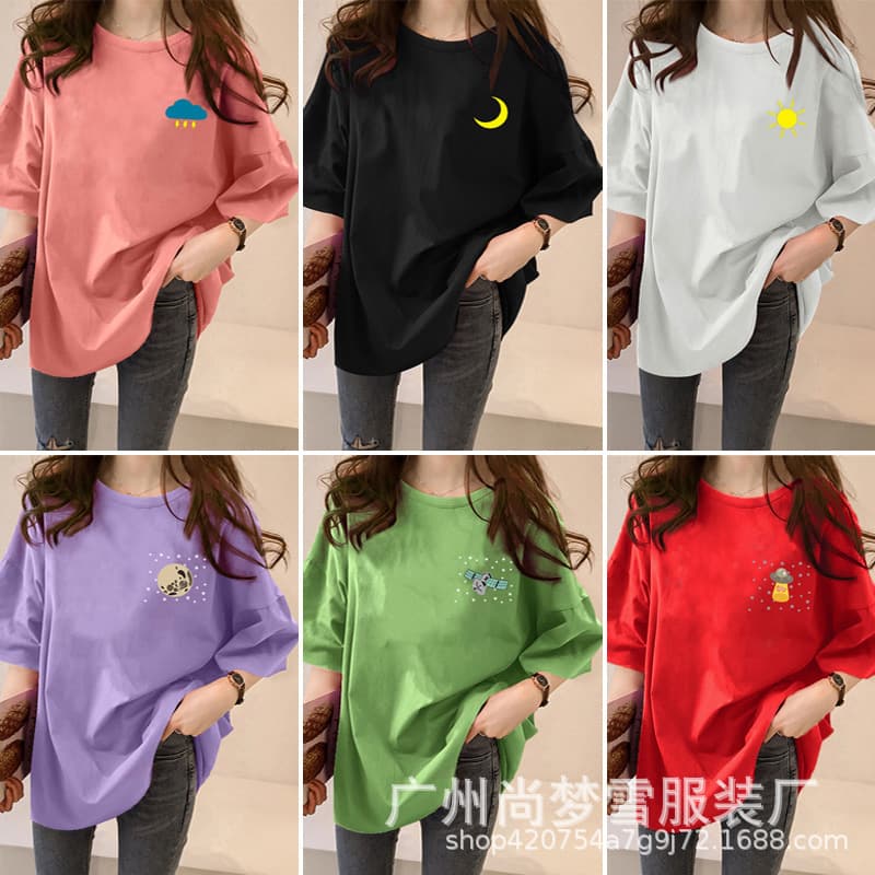 Top cotton white short-sleeved women's T-shirt summer thin round neck inner wear women's clothing short-sleeved women's t street stall wholesale