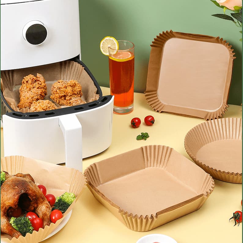 [Hot Selling Item] Household High Temperature Resistant Oil Absorbent Paper, Baking Paper, Air Fryer Special Paper, Square Silicone Paper Tray