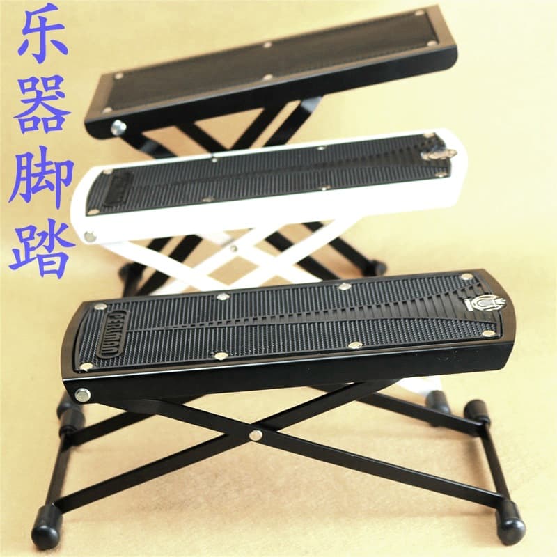 Adjustable Solid Wood Guitar Footstool Anti-Slip Guitar Foot Rest 6-Level Height Adjustable 4-Level Foot Pedal