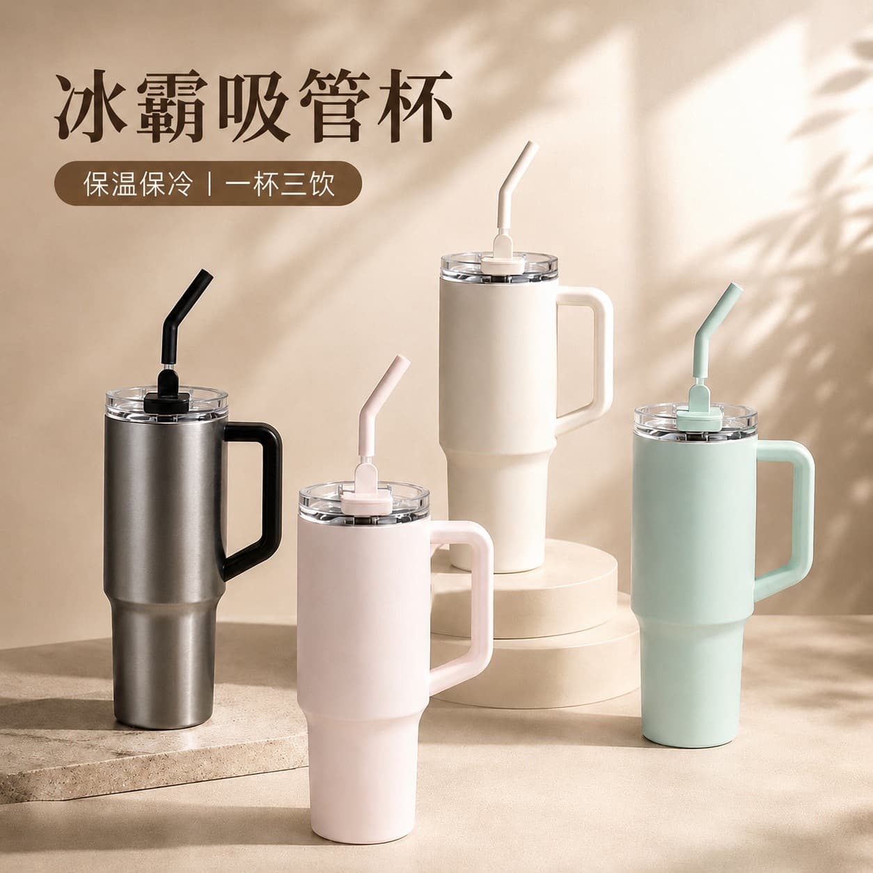 Mijia's same large-capacity thermos cup 316 stainless steel ice cup cold water cup high-looking car cup
