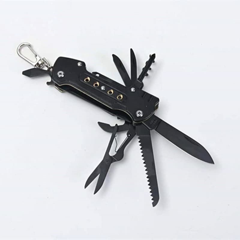 Multi-Function Outdoor Folding Knife Mini Self-Defense Knife Sharp Pocket Knife Keychain 11-in-1 Swiss Army Knife