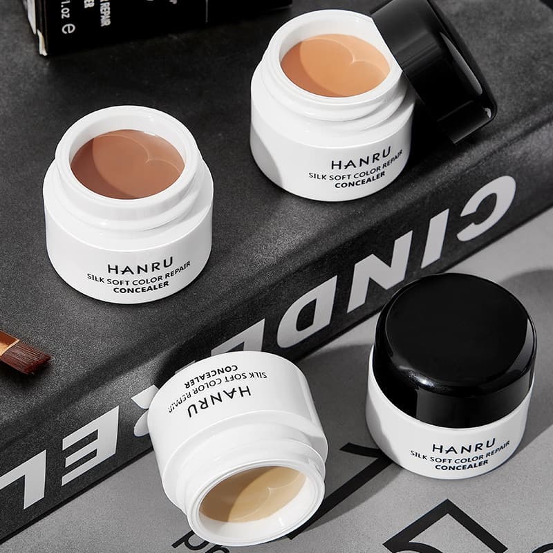 Hanru Concealer Natural Coverage Tattoo Dark Circles Spots Acne Marks Oil Control Waterproof Sweatproof Concealer Liquid Strong