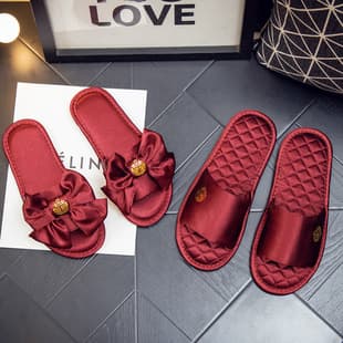 Wedding Slippers Festive Red Pair Spring Summer Couple Dowry Morning Robe Bride and Groom Red Year of the Zodiac Festive