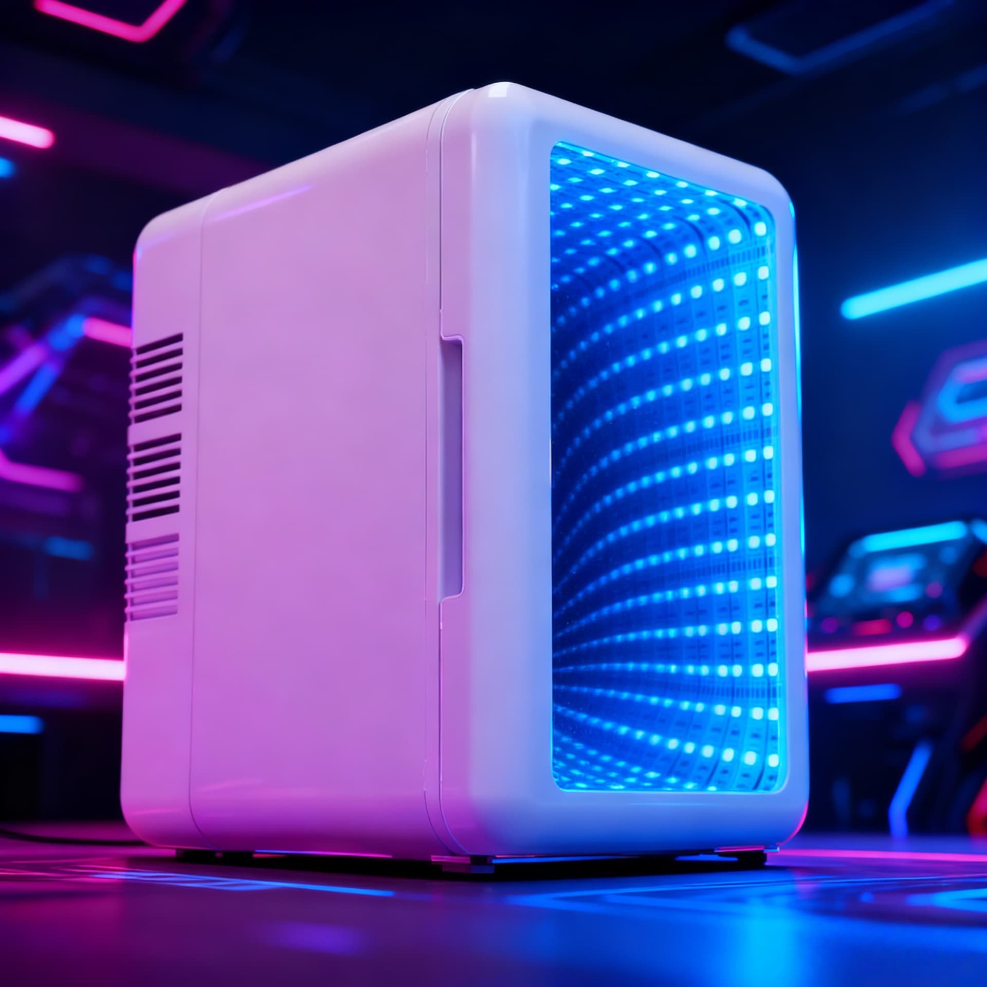Annnic New 4L Mini Fridge for Skincare, Face Mask Preservation, Beauty Fridge with LED Colorful Light, E-Sports Mini Fridge