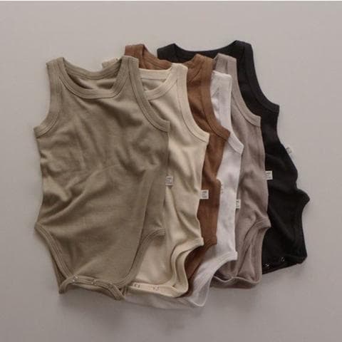 Korean newborn pure cotton soft stretch jumpsuit triangle hoodie summer baby sleeveless rompers vest