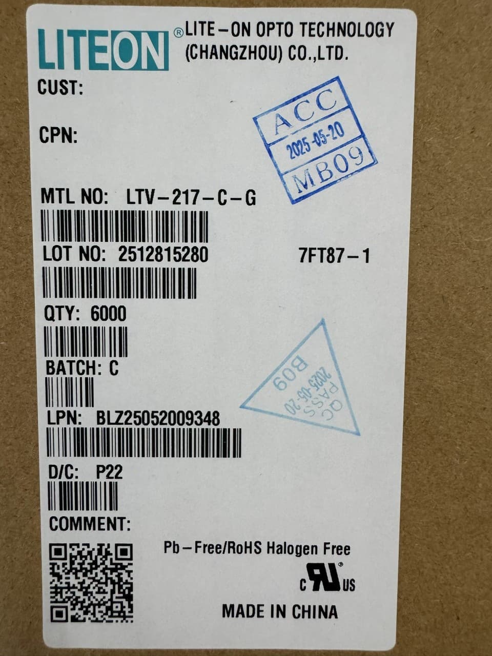 Brand New Original LTV-217-C-G LITEON Genuine Logic Output Optocoupler