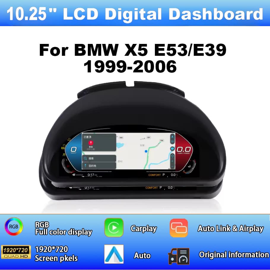 For BMW X5 E53/E59 (1999-2006) 10.25-inch HD Screen Supports Wireless CarPlay