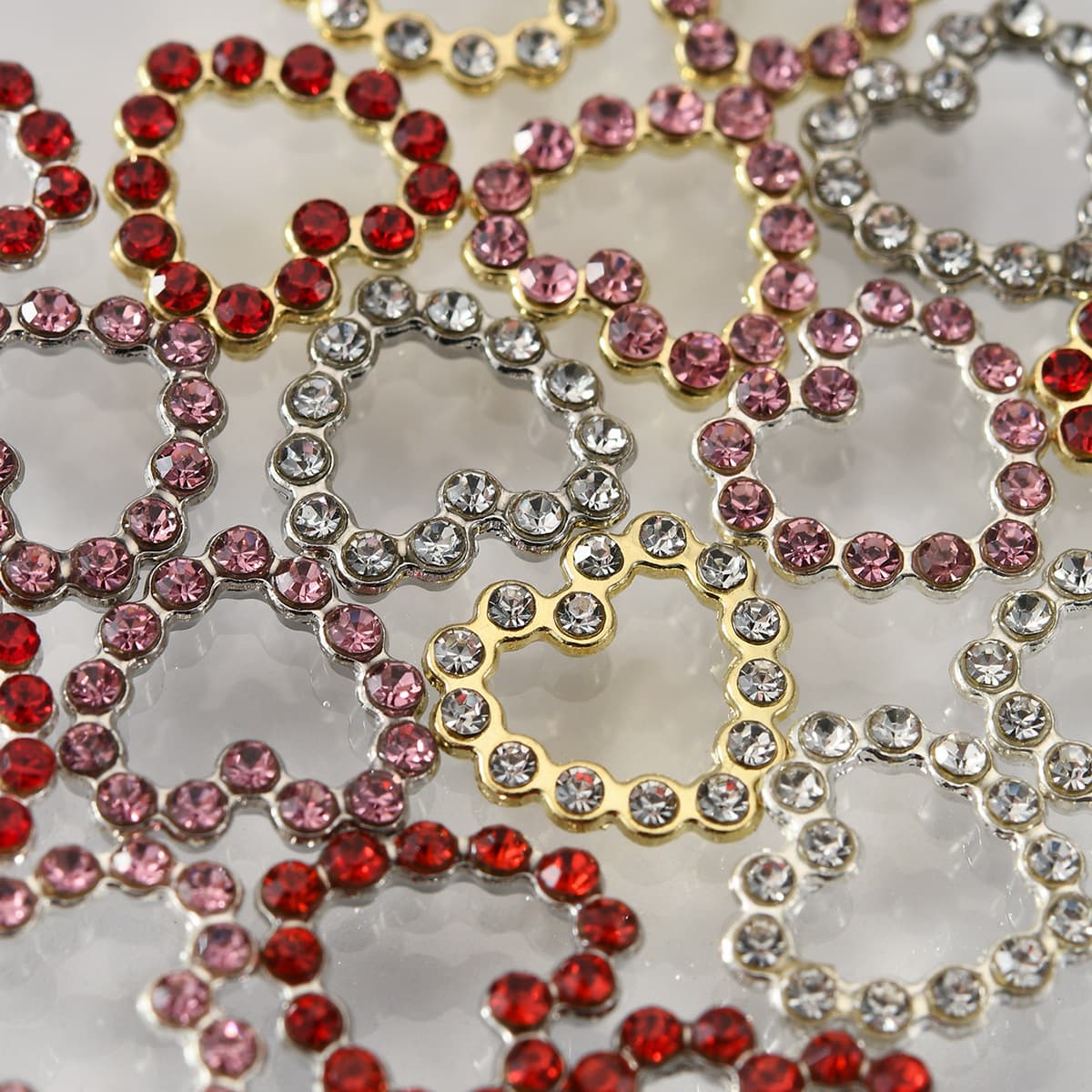 Simple Light Luxury Style Multicolor Alloy Love Nail Jewelry DIY Wholesale New Alloy Nail Jewelry Accessories