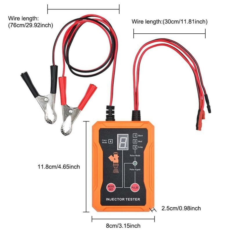 EM288 Fuel Injector Tester Cleaning Tool Kit 8 Pulse Modes Car Injector Detector