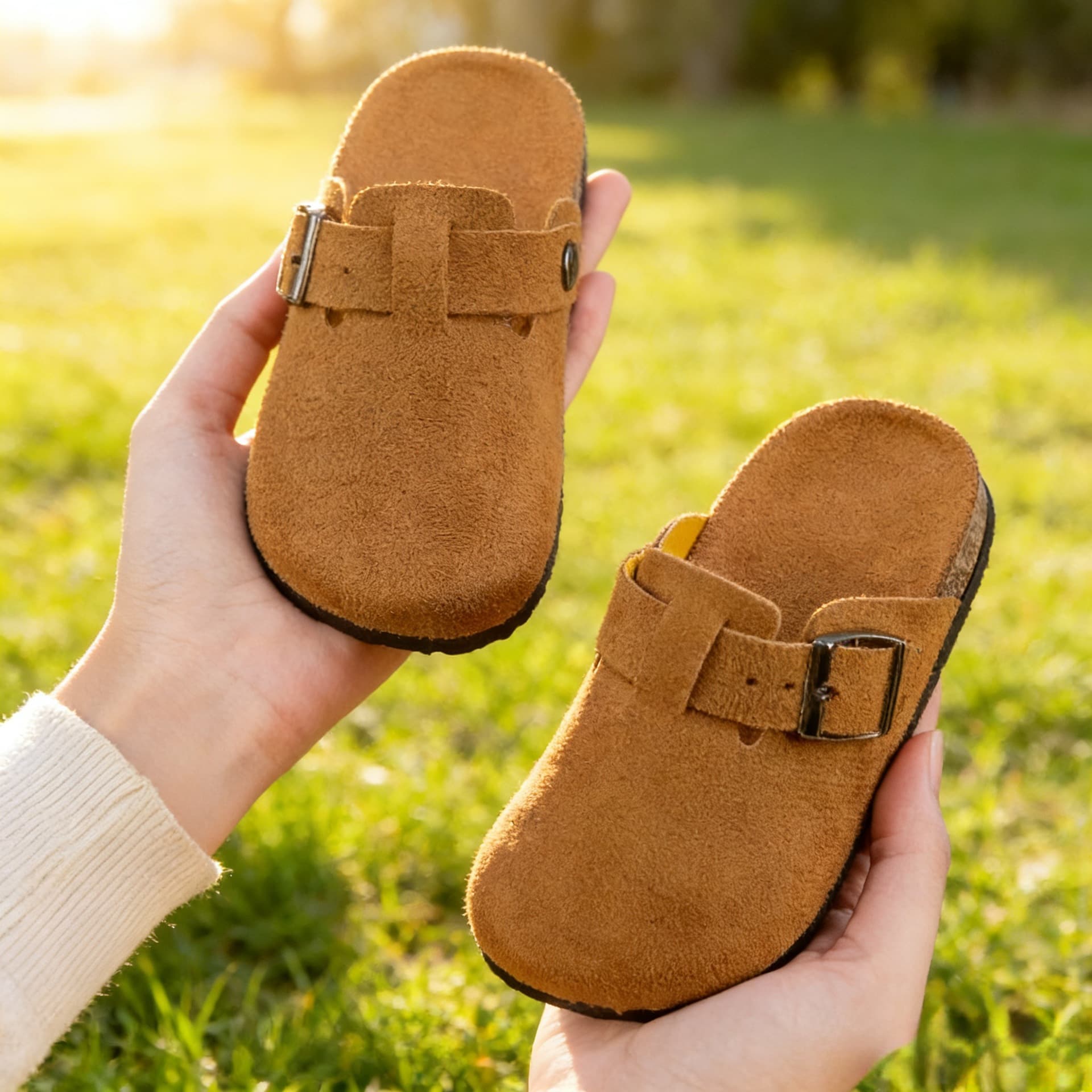 Children's Birkenstock Retro Autumn Winter New Home Thick Sole Outdoor Lazy Anti-Slip Covered Toe Slippers for Toddlers and Kids