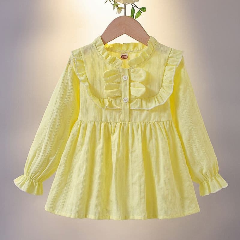 Girls Shirt Spring 2025 New Children's Baby Bow Long Sleeve Autumn Stylish Sweet Top Trendy