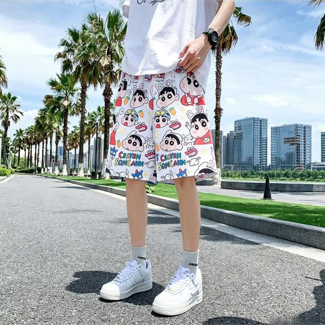 Men's Summer Beach Shorts - Thin Floral Quick-Dry Swim Trunks, Trendy Loose Pajama Casual Five-Point Pants, Plus Size