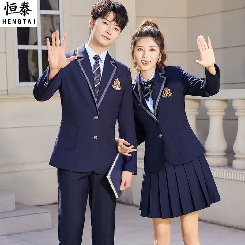 JK Uniform Set Men and Women Orthodox School Style Three-Piece Suit Middle and High School Graduation Class Uniform School Supply Suit