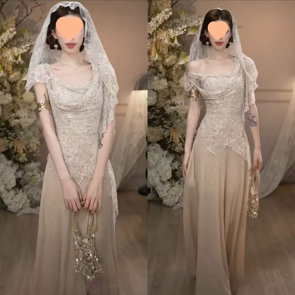 High-end French socialite lace hooded dress for women 2026 summer new style temperament age-reducing slim fit long skirt