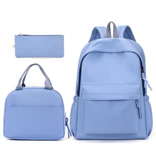 New Cross-Border 3-in-1 School Backpack Set for Students, Shoulder Bag, Lunch Bag, Pencil Case