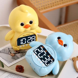 New Cross-Border Cartoon Animal Smart Learning Timer Alarm Clock for Kids, Desktop Children's Alarm Clock, Silent Bedside Alarm Clock