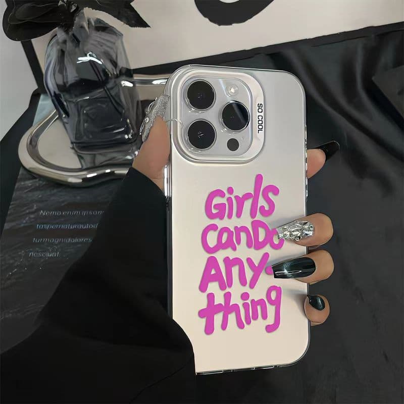 English suitable for Apple 15promax mobile phone case iphone14 trendy 13pro text 12 color silver case 11 new style