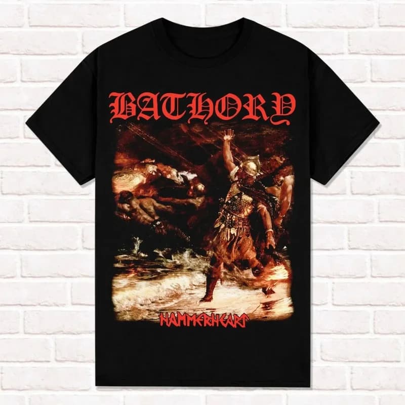 Cross-border EU Size Black Rock Heavy Metal Band Tee Shirt Printed Classic