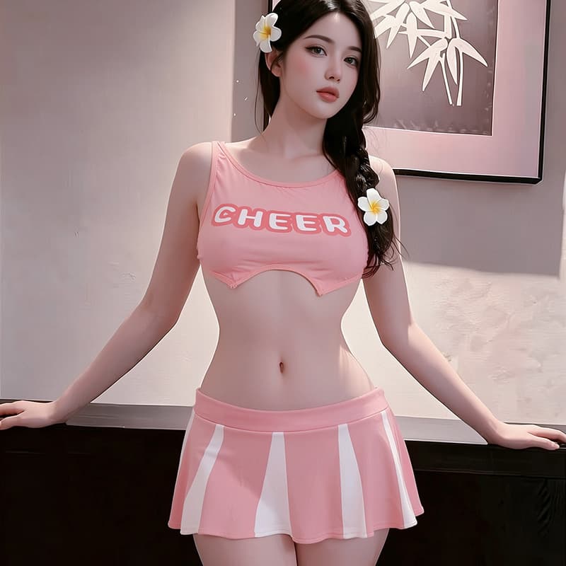 Cheerleading football baby combination sexy lingerie female college style role play sexy suit without taking off uniform