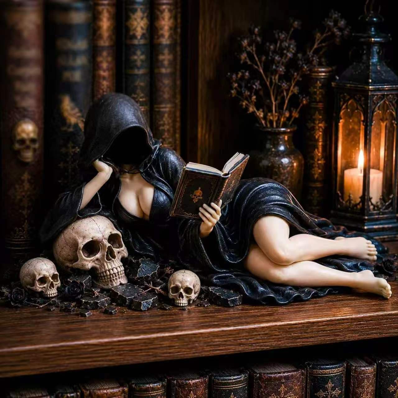 Cross-border Gothic Hooded Reader Figurine Gothic hooded reader ornaments home decoration