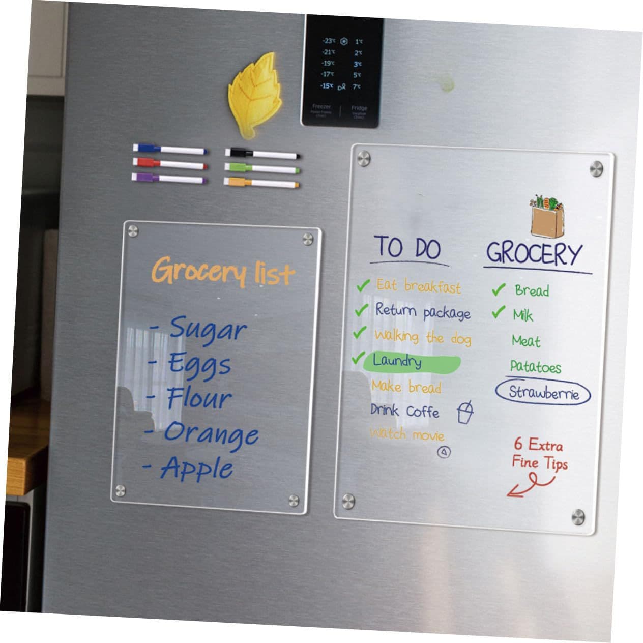 3D Magnetic Acrylic Refrigerator Magnet, Handwriting Board, Message Board, Weekly Plan, Monthly Plan, Notes, Erasable Magnetic