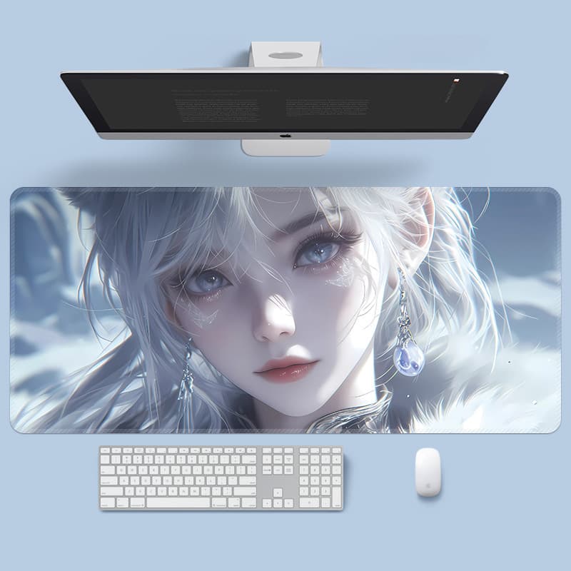 Anime Style Extra-Large Gaming Mouse Pad, Non-Slip Thickened Locked Edge Desk Pad for Keyboard and Laptop