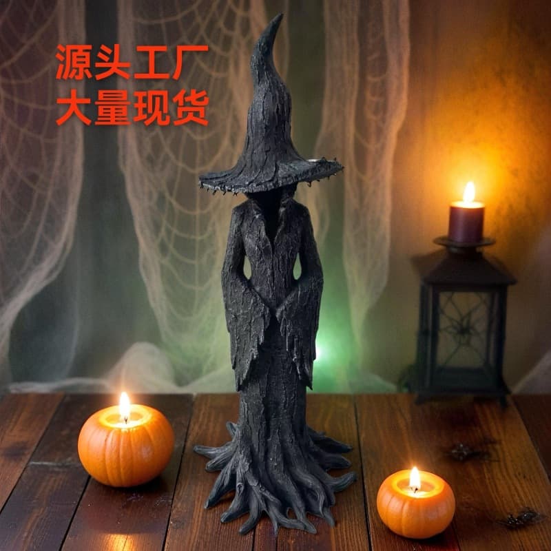 2025 New Cracker Barrel Witch Statue Halloween Resin Figurine Home Decoration