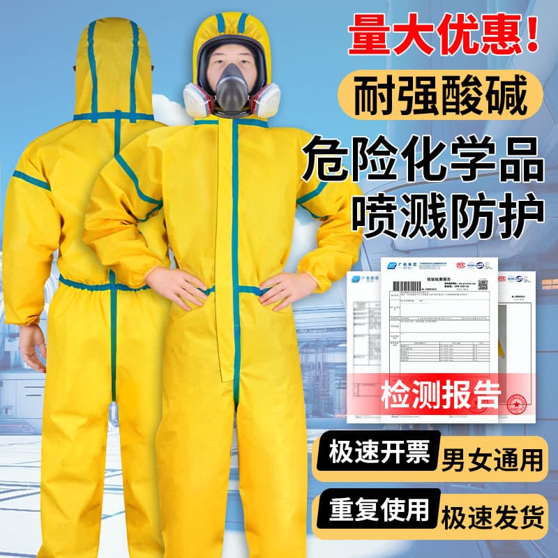 Protective suit, full-body coverall, acid and alkali resistant, chemical corrosion resistant, isolation, anti-static, anti-pollution for cleanrooms