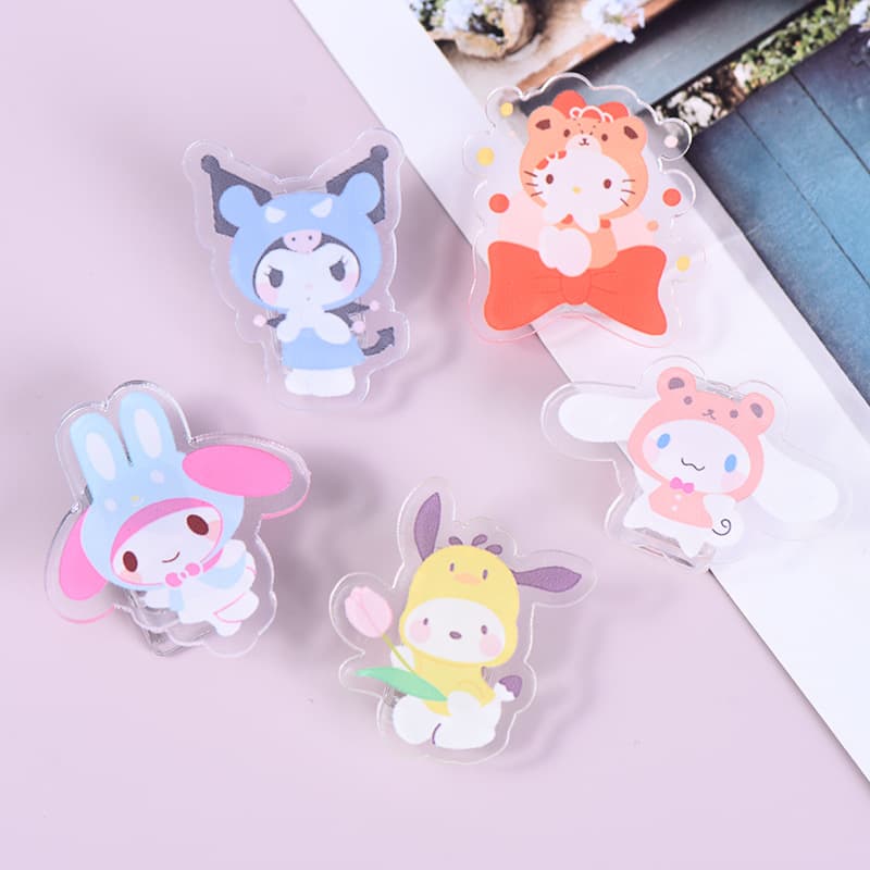 Liuyi Hand Account Acrylic DIY PP Clip Cartoon Clip Hand Account Clip Small Gift Animation Storage Cute Clip